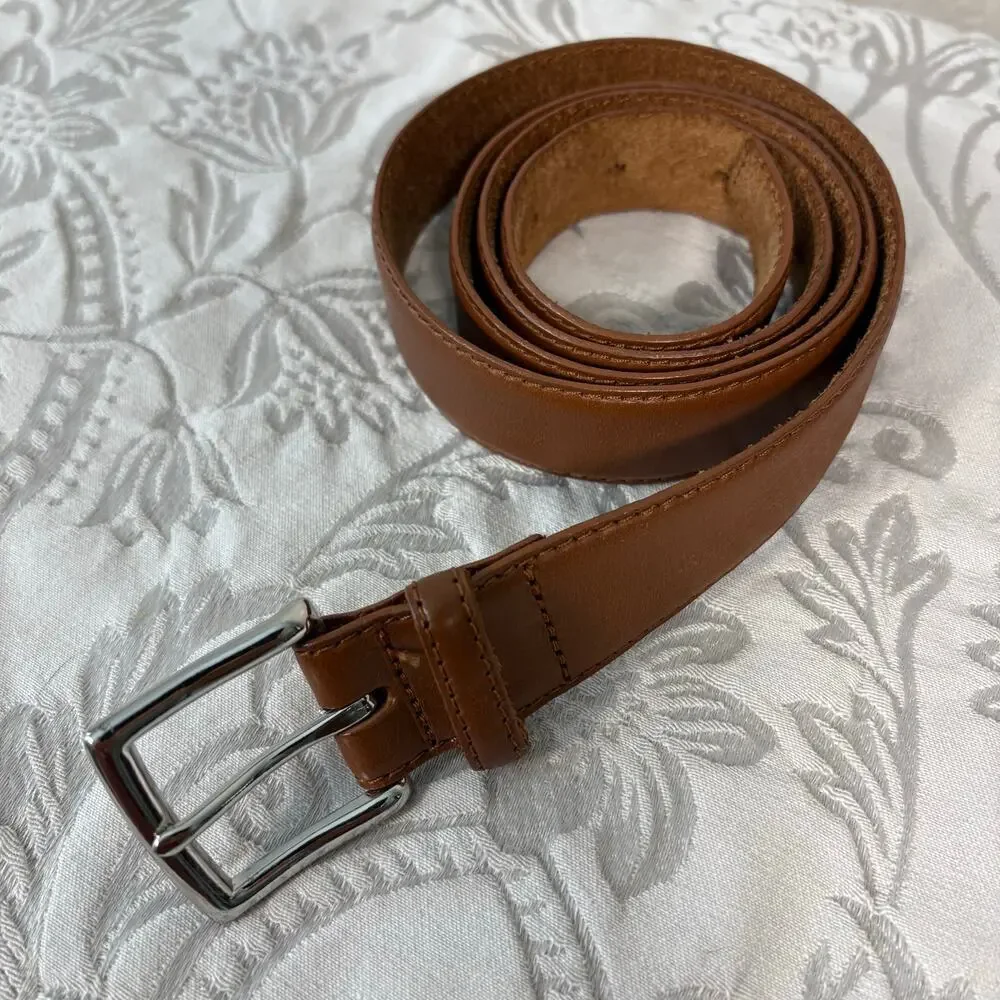 J CREW Leather Belt Men's Saddle Tan Sz36 Granola Cowboy Rustic Western Southern